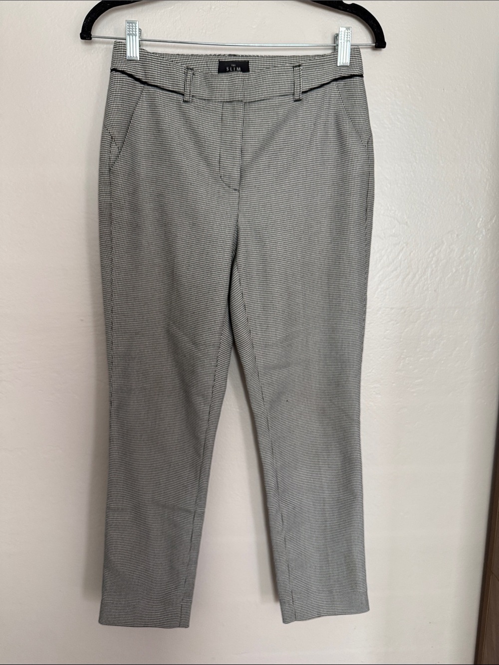 Whbm White House black market Slim ankle Dress Pants black white 2P petite